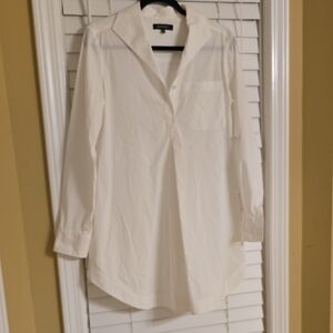 Lafayette 148 New York White Notched Collar Mini Dress Maternity